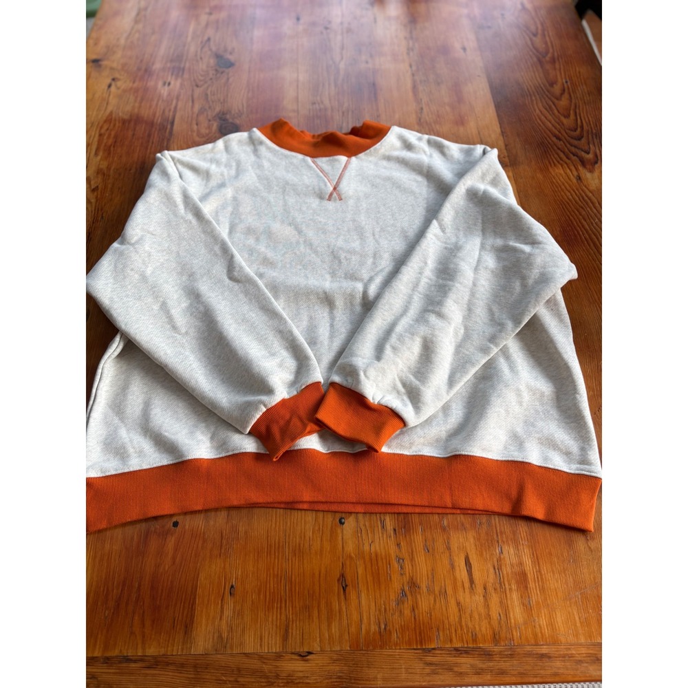 PARKE Two Tone Classic Mockneck Sweatshirt Heather Grey Amber L/XL - Picture 4 of 12